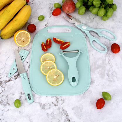 4 PCs Cutting Board With Knife Set(5299)-Pink