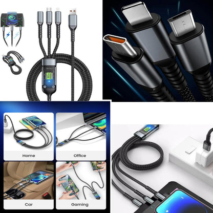 D-11 3in1 Multifunctional Convenient Super Fast Charging Data Cable With Data Transfer Function 1 Pc